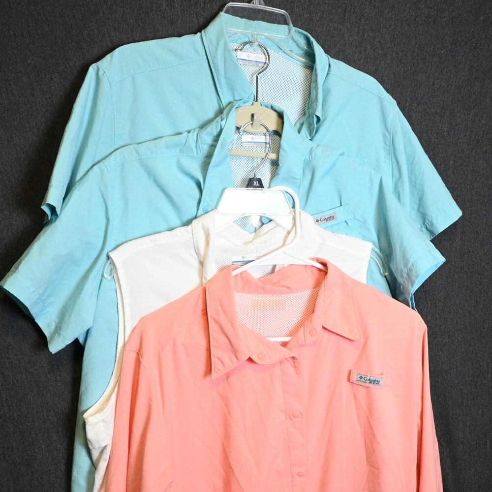 Lot of 4 Columbia PFG Women's XL Vented Fishing Shirts Tops Outdoors